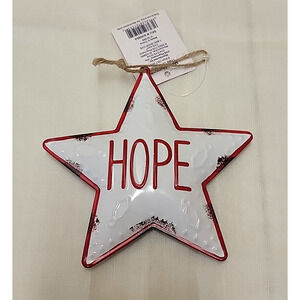 Merry Brite Metal Star Christmas Tree Ornament 5" Hope